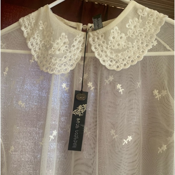 ✨POOF COUTURE💫✨BLUSA💫✨L💫✨TELA DE ORGANZA TRANSPARENTE 💫✨#JB30 - Picture 2 of 8